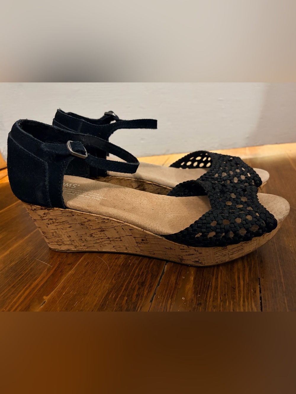 Toms Cork Wedge Sandals 9.5